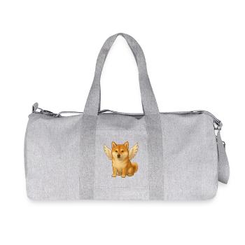 Süßer Shiba Inu Engel Cartoon Zufrieden Hunde - Recycelte Canvas-Sporttasche von Stanley/Stella - Grau meliert - Vorne