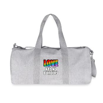 Rainbow Love n’a pas de frontières Gay Pride Merch - Sac de sport en toile recyclée Stanley/Stella - gris chiné - Devant