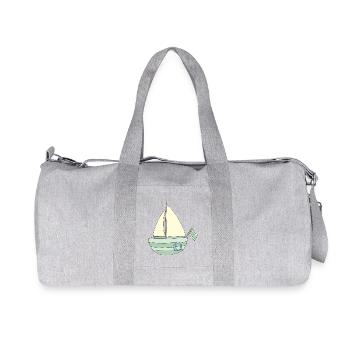 Verspieltes Segelboot Muster - Recycelte Canvas-Sporttasche von Stanley/Stella - Grau meliert - Vorne