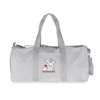Drôle de crâne de lapin avec bouteille et Reeperbahn - Sac de sport en toile recyclée Stanley/Stella - gris chiné - Devant