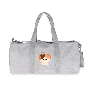 Chat kawaii avec casque design - Sac de sport en toile recyclée Stanley/Stella - gris chiné - Devant