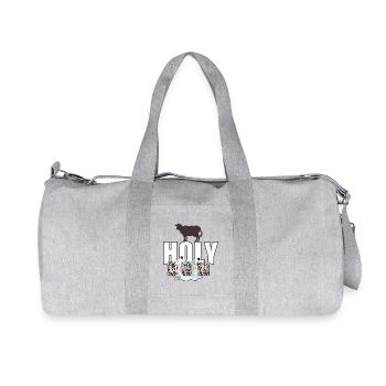 Calf Sacred Cow Funny Cow with Milk Caos Joke - Recycled Canvas Sports Bag by Stanley/Stella - heather grey - Front