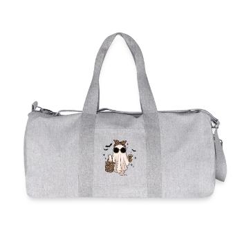 Fantôme d’Halloween tendance avec des accessoires Leo - Sac de sport en toile recyclée Stanley/Stella - gris chiné - Devant