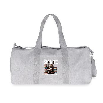 Scholarly donkey and stack of books - Recycled Canvas Sports Bag by Stanley/Stella - heather grey - Front