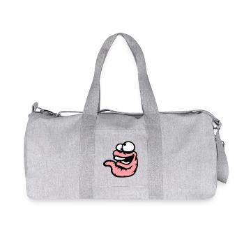 Worm Laughing Crazy Squinting Silly Stupid - Recycled Canvas Sports Bag by Stanley/Stella - heather grey - Front