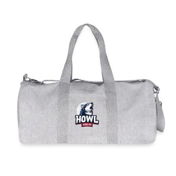 Howl Mode On – Husky Design mit Mond - Recycelte Canvas-Sporttasche von Stanley/Stella - Grau meliert - Vorne
