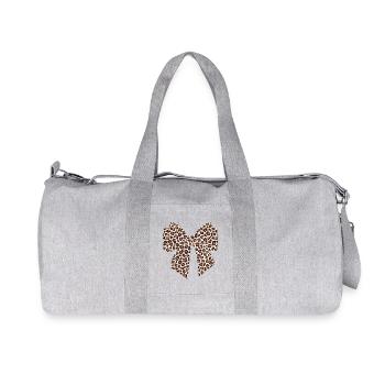Leopard bow gift idea - Recycled Canvas Sports Bag by Stanley/Stella - heather grey - Front