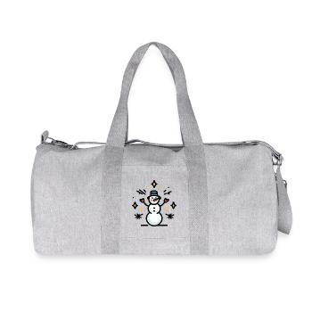 Bonhomme de neige avec des étincelles paillettes - Sac de sport en toile recyclée Stanley/Stella - gris chiné - Devant