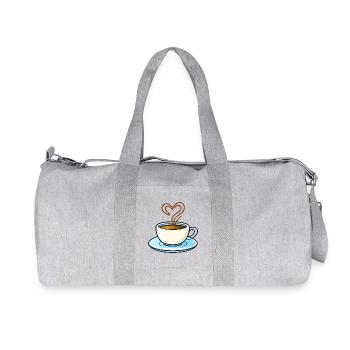 Heart Shape Coffee Magic - Recycled Canvas Sports Bag by Stanley/Stella - heather grey - Front