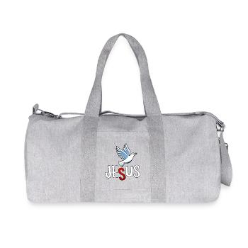 Taube und JESUS Schriftzug - Recycelte Canvas-Sporttasche von Stanley/Stella - Grau meliert - Vorne