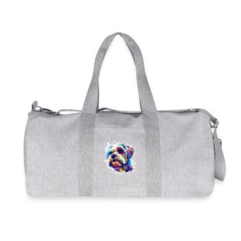 Hund Hundeporträt Pop-Art - Recycelte Canvas-Sporttasche von Stanley/Stella - Grau meliert - Vorne