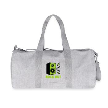 Rock Out Lautsprecher Icon - Recycelte Canvas-Sporttasche von Stanley/Stella - Grau meliert - Vorne