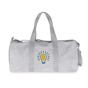 Idea light bulb (Vectorgraphic) - Recycled Canvas Sports Bag by Stanley/Stella - heather grey - Front