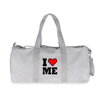 I love me - Recycelte Canvas-Sporttasche von Stanley/Stella - Grau meliert - Vorne