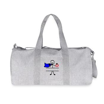 Hero with cape and sign stop - Recycled Canvas Sports Bag by Stanley/Stella - heather grey - Front