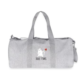 Table Tennis Katze Pingpong Outfit Cat Tischtennis - Recycled Canvas Sports Bag by Stanley/Stella - heather grey - Front