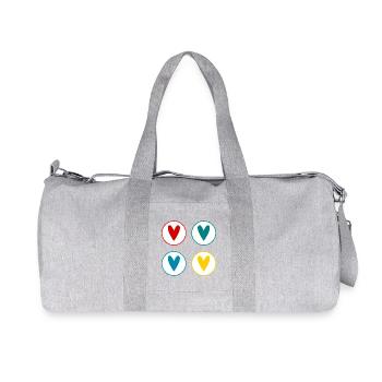 HEART. HEARTS. HEART. FATHER'S DAY. VALENTINE'S DAY - Recycled Canvas Sports Bag by Stanley/Stella - heather grey - Front
