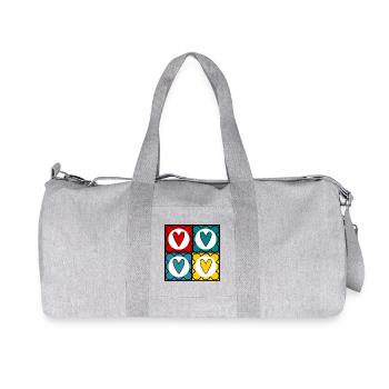 CŒUR. CŒURS. COEUR. SAINT VALENTIN. LOVE. AMOUR - Sac de sport en toile recyclée Stanley/Stella - gris chiné - Devant