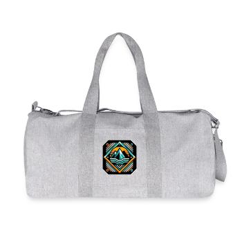 Geometrische Bergsonne mit Wellen - Recycelte Canvas-Sporttasche von Stanley/Stella - Grau meliert - Vorne