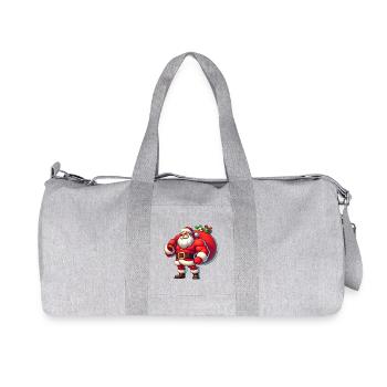 Santa Claus Muscle Man - Recycled Canvas Sports Bag by Stanley/Stella - heather grey - Front
