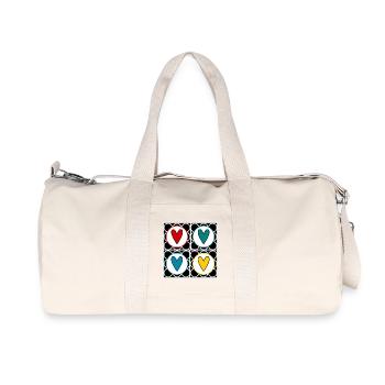 CŒUR. PAPA. MAMAN. NOEL. NOËL. EVJF. BEBE. ENFANT. - Sac de sport en toile recyclée Stanley/Stella - blanc naturel - Devant