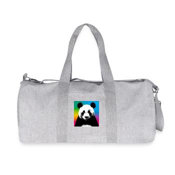panda - Recycled Canvas Sports Bag by Stanley/Stella - heather grey - Front
