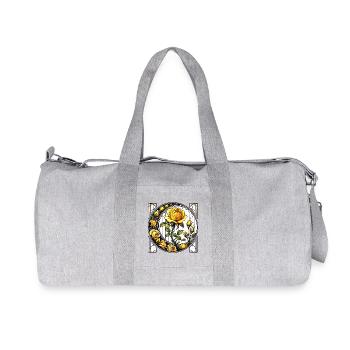 Yellow Rose Stained Glass Design - Recycled Canvas Sports Bag by Stanley/Stella - heather grey - Front