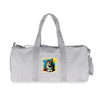 cat - Recycled Canvas Sports Bag by Stanley/Stella - heather grey - Front