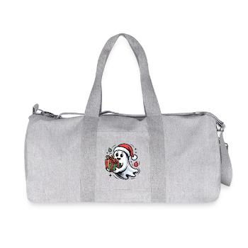 Fantôme de Noël avec des cadeaux Dessin animé - Sac de sport en toile recyclée Stanley/Stella - gris chiné - Devant