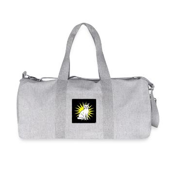 Coole Katze im Pop Art & Punk Rock Stil - Recycelte Canvas-Sporttasche von Stanley/Stella - Grau meliert - Vorne