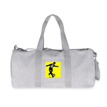 Silhouette de football sur un jaune vif - Sac de sport en toile recyclée Stanley/Stella - gris chiné - Devant