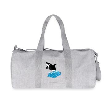 Orca Print - Recycled Canvas Sports Bag by Stanley/Stella - heather grey - Front