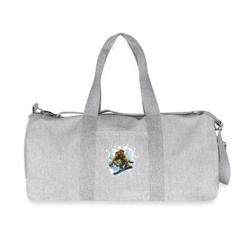 Frosch Snowboard - Recycelte Canvas-Sporttasche von Stanley/Stella - Grau meliert - Vorne