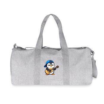 Cool Penguin Guitariste Musicien Guitare Rock - Sac de sport en toile recyclée Stanley/Stella - gris chiné - Devant