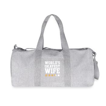 World's Okayest Wife - Recycled Canvas Sports Bag by Stanley/Stella - heather grey - Front