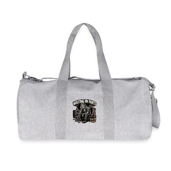 Waiting On Parts Mechanic Skeleton Humor - Recycled Canvas Sports Bag by Stanley/Stella - heather grey - Front