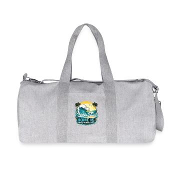 Beach Sea Lover Sunset Ocean Wave Jumper Surfer - Recycled Canvas Sports Bag by Stanley/Stella - heather grey - Front