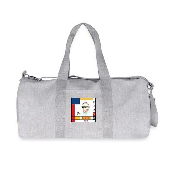 Retro-Mondrian-Porträt Samstag - Recycelte Canvas-Sporttasche von Stanley/Stella - Grau meliert - Vorne