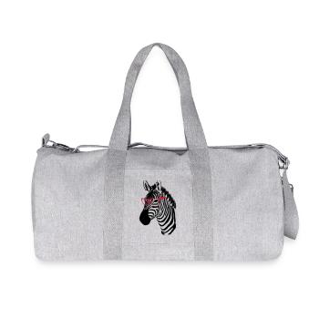 Zebra mit Brille - Recycelte Canvas-Sporttasche von Stanley/Stella - Grau meliert - Vorne