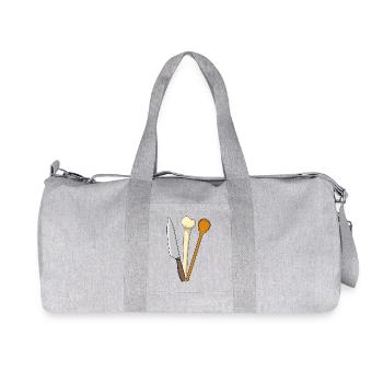 Meat Kitchen Cooking Spoon Bone Kitchen Knife - Recycled Canvas Sports Bag by Stanley/Stella - heather grey - Front
