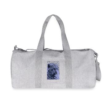 Snow Leopard Blue Eyes - Recycled Canvas Sports Bag by Stanley/Stella - heather grey - Front