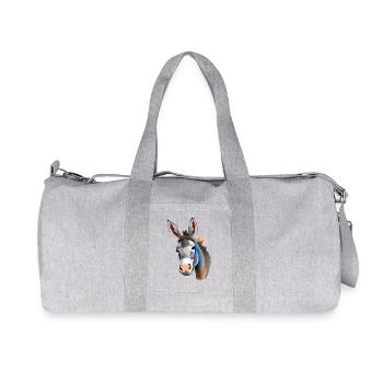 cute donkey - Recycled Canvas Sports Bag by Stanley/Stella - heather grey - Front