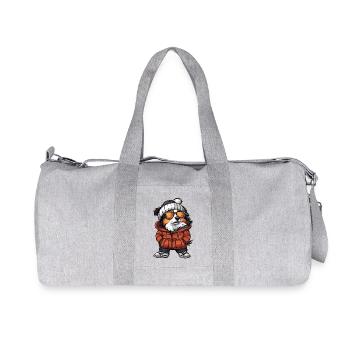 Border Collie Chien Hiver - Sac de sport en toile recyclée Stanley/Stella - gris chiné - Devant