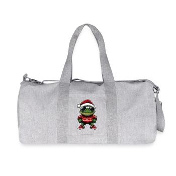 Frog Christmas Cool X-Mas - Recycled Canvas Sports Bag by Stanley/Stella - heather grey - Front