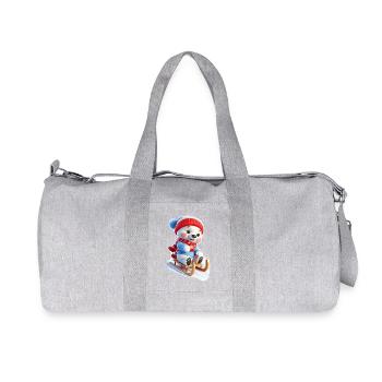 Ours d’hiver sur traîneau - Sac de sport en toile recyclée Stanley/Stella - gris chiné - Devant