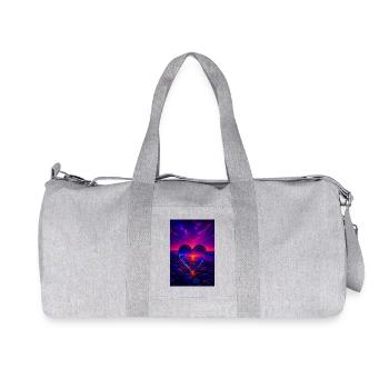 Galactic Heart Sunset – Magisches Herz-Design - Recycelte Canvas-Sporttasche von Stanley/Stella - Grau meliert - Vorne