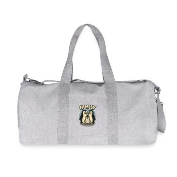 Motif de pingouin familial sur les vêtements - Sac de sport en toile recyclée Stanley/Stella - gris chiné - Devant