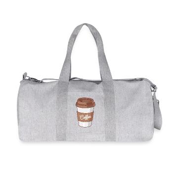 Simple Coffee Cup For Caffeine Lovers  - Recycled Canvas Sports Bag by Stanley/Stella - heather grey - Front