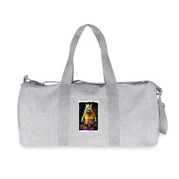 Royal frog figure with magnificent outfit design - Recycled Canvas Sports Bag by Stanley/Stella - heather grey - Front