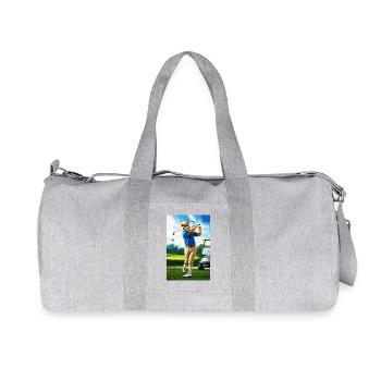Humanoid Coyote Golfer in Action - Recycled Canvas Sports Bag by Stanley/Stella - heather grey - Front